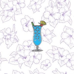 Blue Hawaiian Cocktail Pin