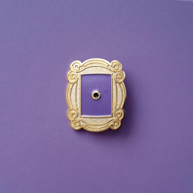 Friends Frame Pin on purple background