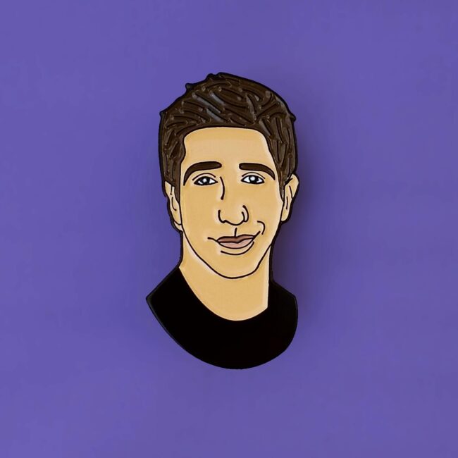 Friends Ross Geller Pin on purple background