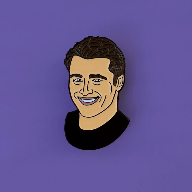 Friends Joey Tribbiani Pin on purple background