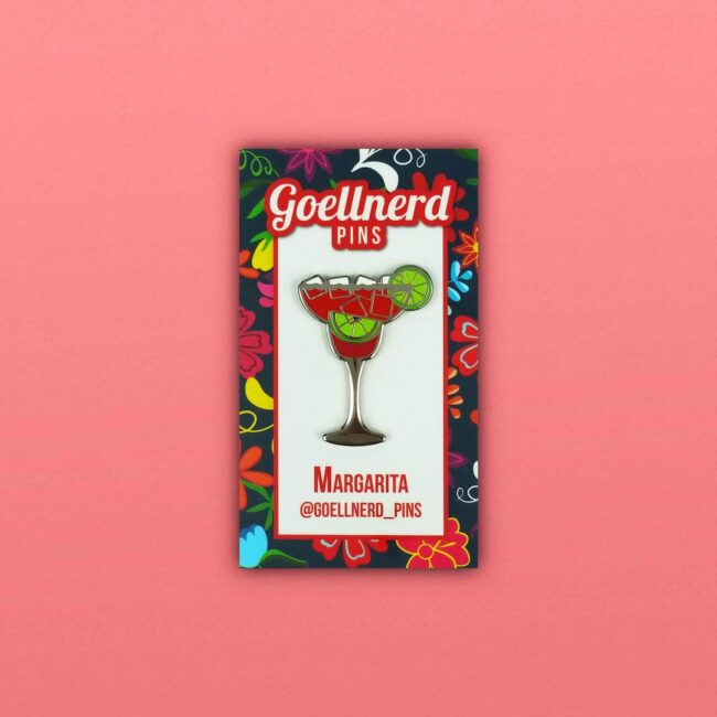 Margarita Cocktail Pin on backing card