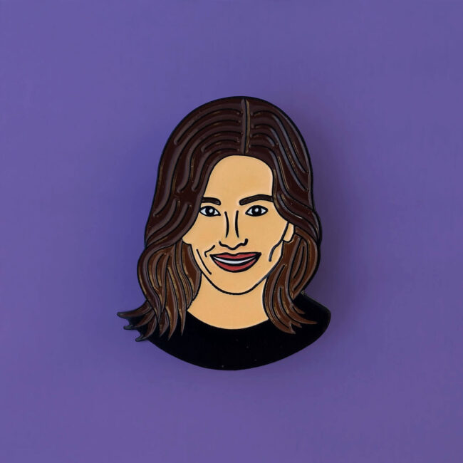 Friends Monica Geller Bing Pin on purple background