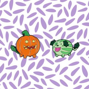 Steven Universe Pup Pin Set: Pumpkin Pup Pin and Watermelon Pup pin