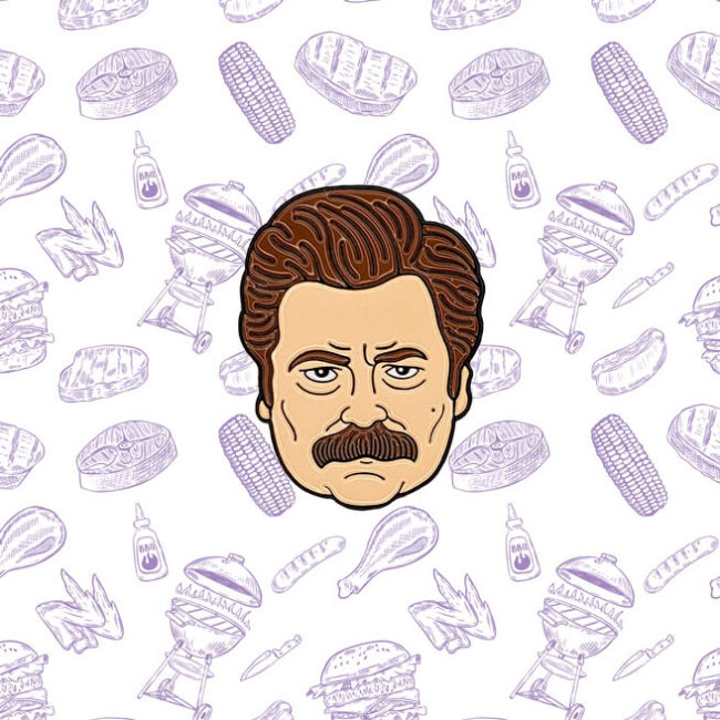 Ron Swanson Enamel Pin Parks and Recreation